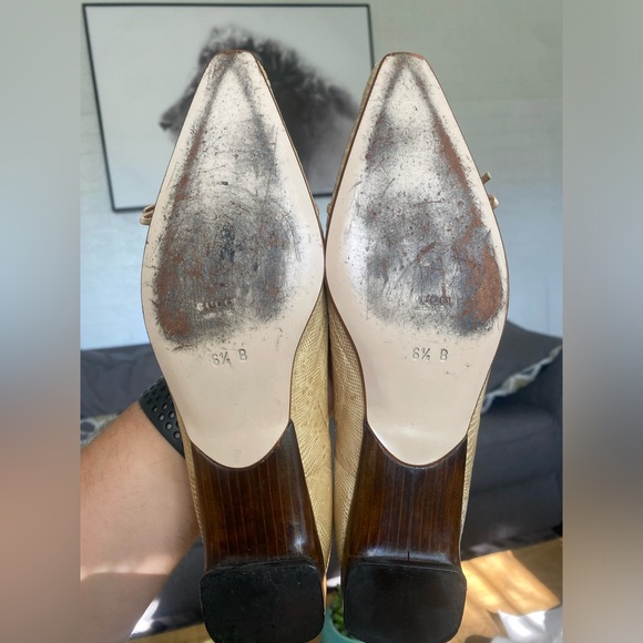 Gucci Leather Upper Former Flats Sz 6.5 - Picture 6 of 8